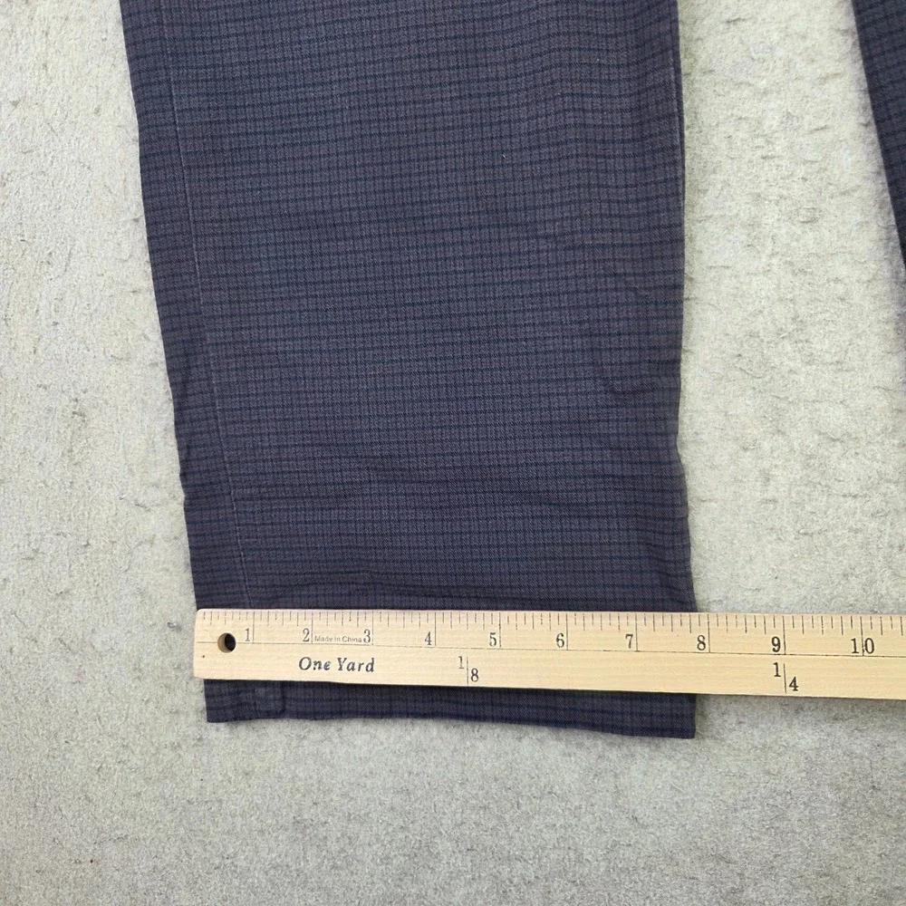 Banana Republic Slim Fit Chino Pants Mens 35x30 Blue Micro Check Stretch Flex